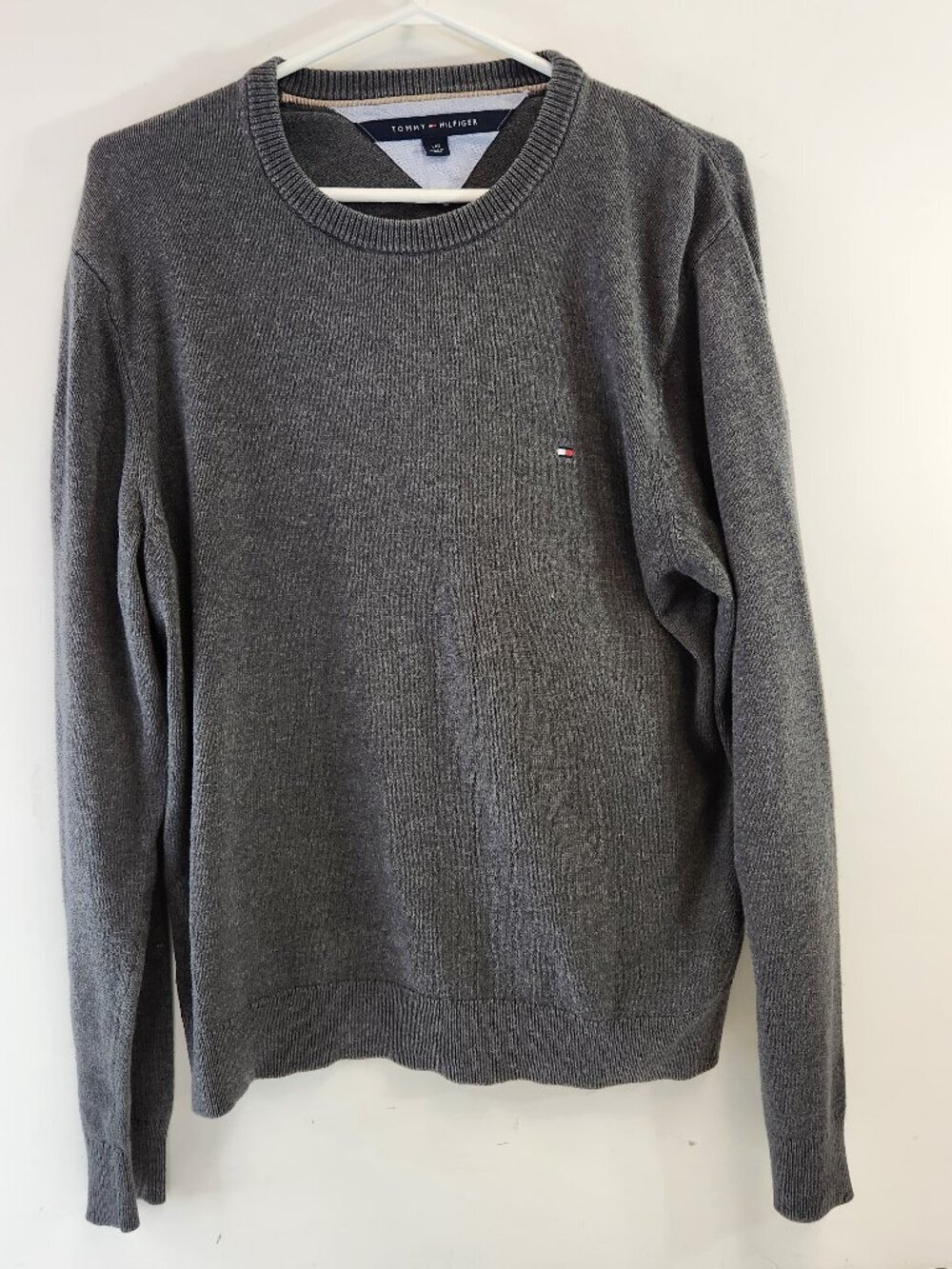 Tommy Hilfiger Mens Crew Neck Sweater Gray Size Large